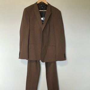 Asos Small herringbone Brown Suit 42 W34 L32